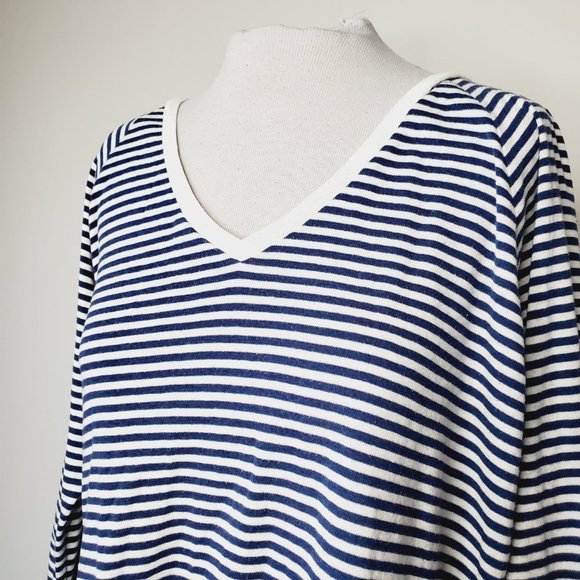 ARITZIA TNA Cotton V-Neck Striped Marina Sweater - Picture 5 of 9